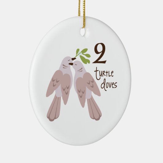 2 Turtle Dove Keramik Ornament (Rechts)