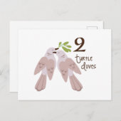 2 Turtle Dove Postkarte (Vorne/Hinten)