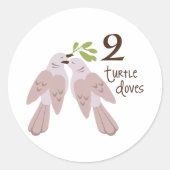 2 Turtle Dove Runder Aufkleber (Vorderseite)