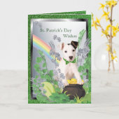 2. Ursprünglicher Jack Russell Health Luck Happy Karte (Gelbe Blume)