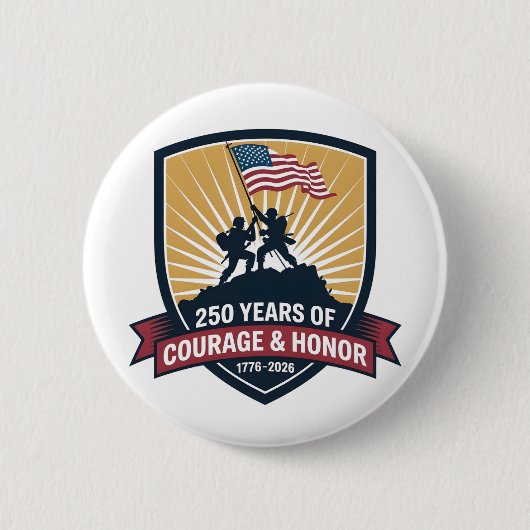 2 USA 250th Anniversary Courage Honor Patriotic Button (Vorderseite)