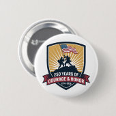 2 USA 250th Anniversary Courage Honor Patriotic Button (Vorne & Hinten)