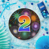 2. Veranstaltung - Spaß, farbenfroh, kühl, Regenbo Pappteller (Party)