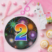 2. Veranstaltung - Spaß, farbenfroh, kühl, Regenbo Pappteller (Party)