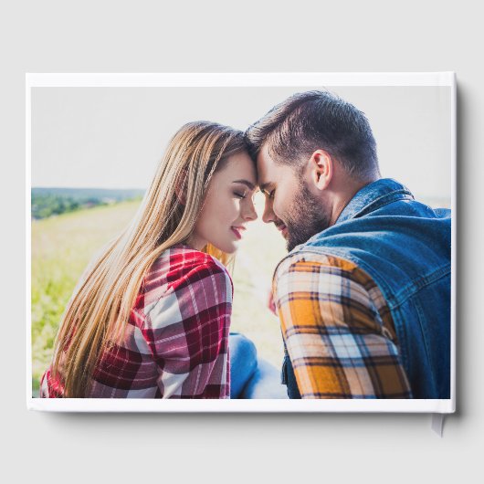 2 Verlobungen Foto Hochzeitssymbole Datum Gästebuch (Rückseite)