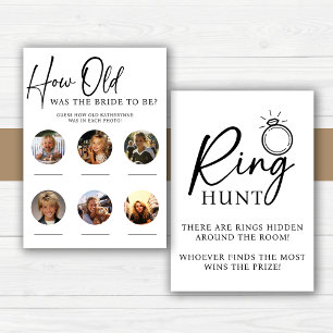 2 Verschiedene Budget Brautparty Party Games Flyer