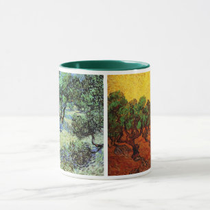 2 verschiedene Van Gogh Olivenhain Bäume Vintage K Tasse