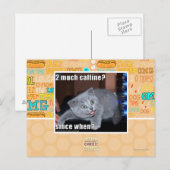 2 viel Caffine? Postkarte (Vorne/Hinten)