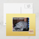 2 viel Caffine? Postkarte (Vorne/Hinten)