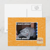 2 viel Caffine? Postkarte (Vorne/Hinten)