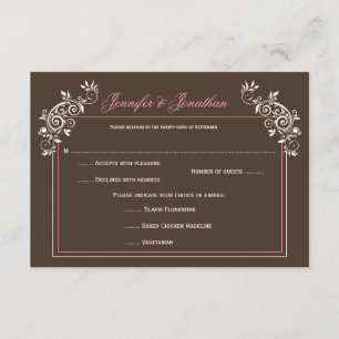 #2 Vintag Brown Ivory Pink Wirbel UAWG RSVP Karte