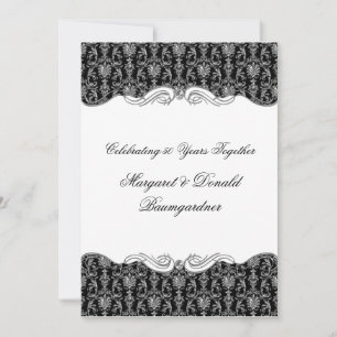 #2 Vintage Damast 25. Hochzeitstag Einladung