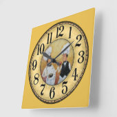 2 Vintage Köche Quadratische Wanduhr (Winkel)