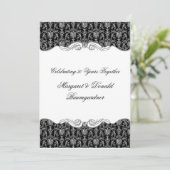 2. Vintager Damaskus 25. Hochzeitstag Einladung (Stehend Vorderseite)