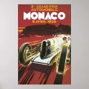2. Vintages Reise-Plakat Grandprix Monaco Poster