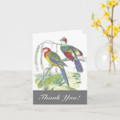 2 Vögel auf einem Zweig, "Danke!" Karte (Gelbe Blume)