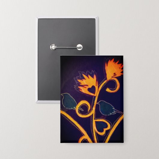 2 Vögel lieben Button (Vorderseite/Rückseite)