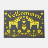 2 Völker Dala Pferdegold/Holzkohle Velkommen, Fußmatte (Vorderseite)