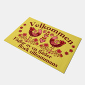 2 VolksFåglar Handels en fjäder, Velkommen/rød Fußmatte (Schrägansicht)