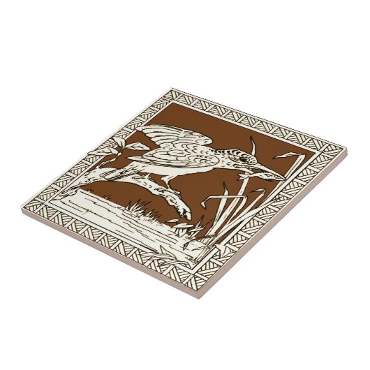 2 von 12 Repro 1880s Minton Mocha Bird Series Fliese (Seite)