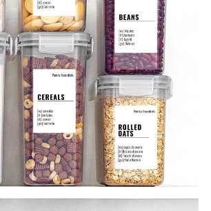 2 von 3 mehrsprachiges französisches Pantry-Label Aufkleber
