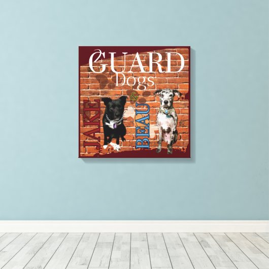 2 Wachhunde Leinwanddruck (Insitu (Holzboden))