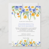 #2 Watercolor Blue Yellow Wildblumen Einladungen (Vorderseite)