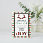 2 Weihnachten Hirsch Jumping Rustikales Party Einl Postkarte (Stehend Vorderseite)