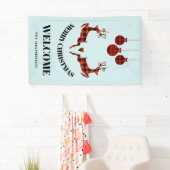 2 Weihnachten Hirsch Springen Rustikaler Stil Banner (Insitu)