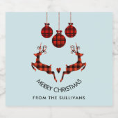 2 Weihnachten Hirsch Springen Rustikaler Stil Bierflaschenetikett (Einzelnes Label)