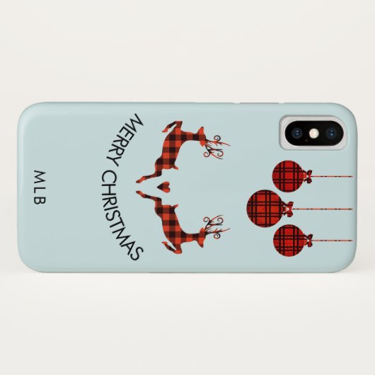 2 Weihnachten Hirsch Springen Rustikaler Stil Case-Mate iPhone Hülle (Rückseite (Horizontal))