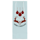 2 Weihnachten Hirsch Springen Rustikaler Stil Geschenktüte Für Weinflaschen (Rückseite)