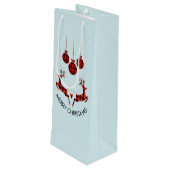 2 Weihnachten Hirsch Springen Rustikaler Stil Geschenktüte Für Weinflaschen (Rückseite Schrägansicht)