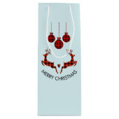 2 Weihnachten Hirsch Springen Rustikaler Stil Geschenktüte Für Weinflaschen (Vorderseite)