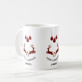 2 Weihnachten Hirsch Springen Rustikaler Stil Kaffeetasse (Vorderseite Links)