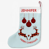 2 Weihnachten Hirsch Springen Rustikaler Stil Kleiner Weihnachtsstrumpf (Rückseite)