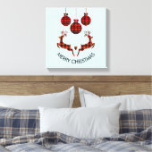 2 Weihnachten Hirsch Springen Rustikaler Stil Leinwanddruck (Insitu (Schlafzimmer))