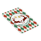 2 Weihnachten Hirsch Springen Rustikaler Stil Magnet (Rechte Seite)