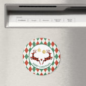 2 Weihnachten Hirsch Springen Rustikaler Stil Magnet (In Situ (Geschirrspüler))