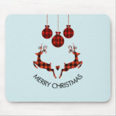 2 Weihnachten Hirsch Springen Rustikaler Stil Mousepad (Vorne)