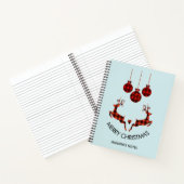 2 Weihnachten Hirsch Springen Rustikaler Stil Notizblock (Innenseite)