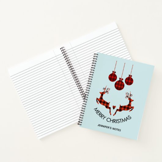 2 Weihnachten Hirsch Springen Rustikaler Stil Notizblock (Innenseite)