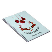 2 Weihnachten Hirsch Springen Rustikaler Stil Notizblock (Rechte Seite)