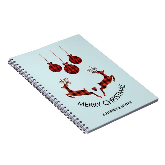 2 Weihnachten Hirsch Springen Rustikaler Stil Notizblock (Rechte Seite)