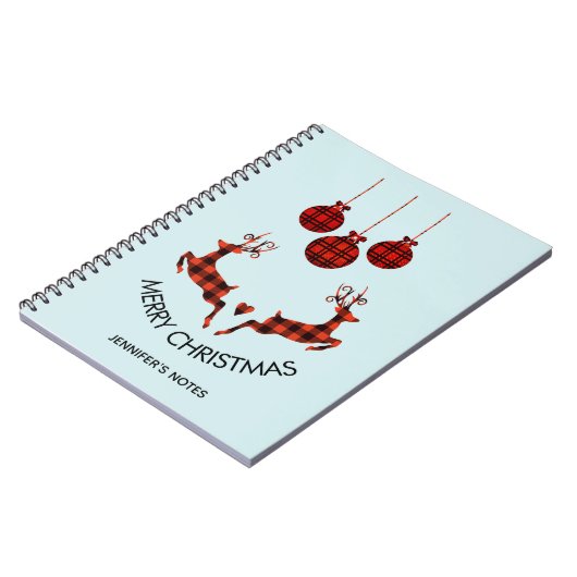 2 Weihnachten Hirsch Springen Rustikaler Stil Notizblock (Linke Seite)