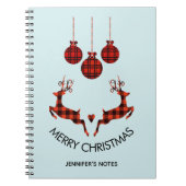 2 Weihnachten Hirsch Springen Rustikaler Stil Notizblock (Vorderseite)