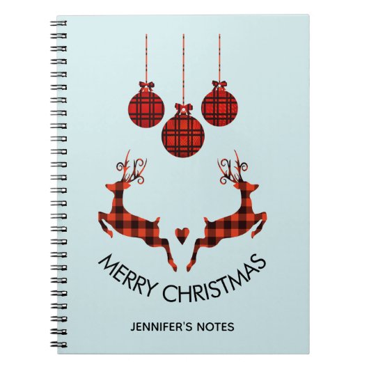 2 Weihnachten Hirsch Springen Rustikaler Stil Notizblock (Vorderseite)