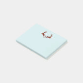 2 Weihnachten Hirsch Springen Rustikaler Stil Post-it Klebezettel (angewinkelt)