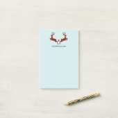 2 Weihnachten Hirsch Springen Rustikaler Stil Post-it Klebezettel (Auf Schreibtisch)