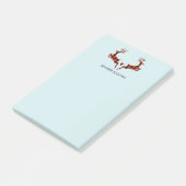 2 Weihnachten Hirsch Springen Rustikaler Stil Post-it Klebezettel (angewinkelt)